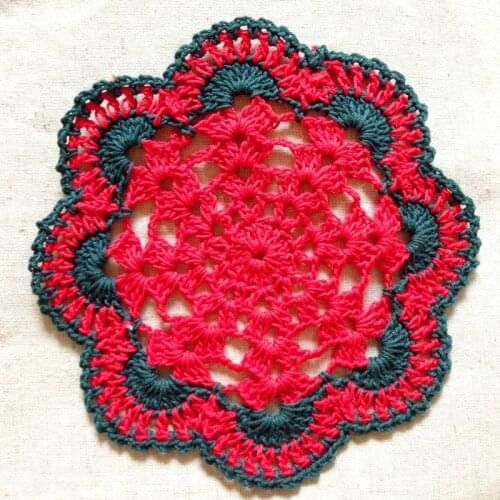 6Pcs-Lot ,Christmas crochet doily lace crochet decor coaster 6 inches(15cm) Round