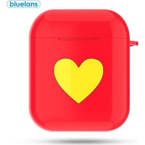 Cute Cartoon Heart-Shaped Pattern Wireless Bluetooth Earphones Waterproof Dustproof Protective Shell With Buckle for AirPod