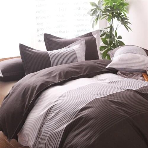 Black and White Striped Duvet Cover Set European Style Bedroom Comforter Set Simple Style Pillowcase Bedding Set Queen King Size