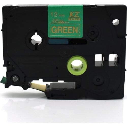CIDY TZe-RG34 for TZe Satin Ribbon compatible for Brother P Touch 12mm*4m Gold on Green TZ-RG34 tze RG34 TZ RG34 Label Tape