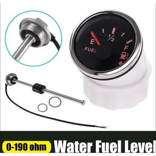 300mm Boat Car Fuel Sending Unit Fuel Level Sensor fit 0-190 ohm With 52mm Waterproof Fuel Water Level Gauge