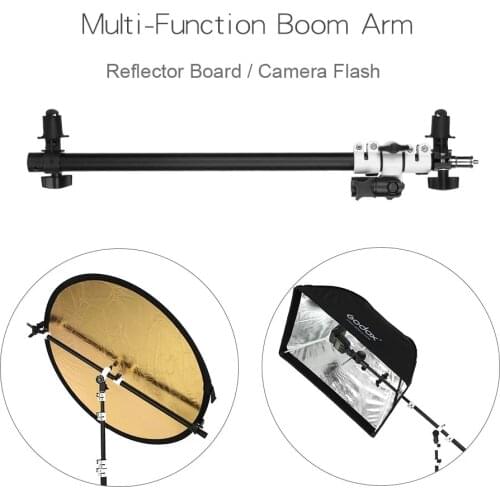 Holder Bracket Swivel Head Reflector Disc Arm Support with Telescopic Boom Arm Top Light Sandbag for Speedlite Mini Flash Strobe