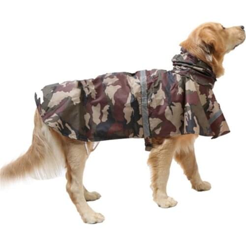 Pet Cat Dog Raincoat Reflective Hooded Camouflage Rain Coat Breathable Pet Dog Cat Rainwear Waterproof Jacket Cloth for Pet Dog