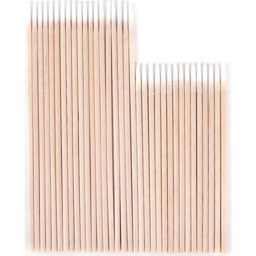 HOT 100pcs Cotton Swab Health Makeup Cosmetics Ear Clean Cotton Swab Stick Buds Tip For Medical 7.5cm/10cm Wood Cotton Head Swab