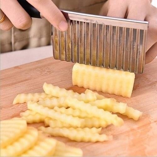 French fry Cutter Stainless Steel Potato Wavy Edged Cutter Knife kitchen Gadget Vegetable Fruit Potato Peeler Cooking Tools