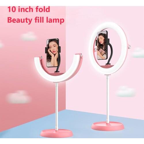 SAMTIAN Ring Lamp 10Inch Ring Light With Stand Phone Cilp Dimmable For Youtube Makeup Ringlight Photography LED Ring Fill Light