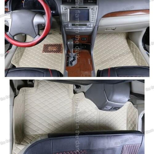 Lsrtw2017 leather car floor mats for toyota camry 40 xv40 2006 2007 2008 2009 2010 2011 carpet accessory auto foot cover