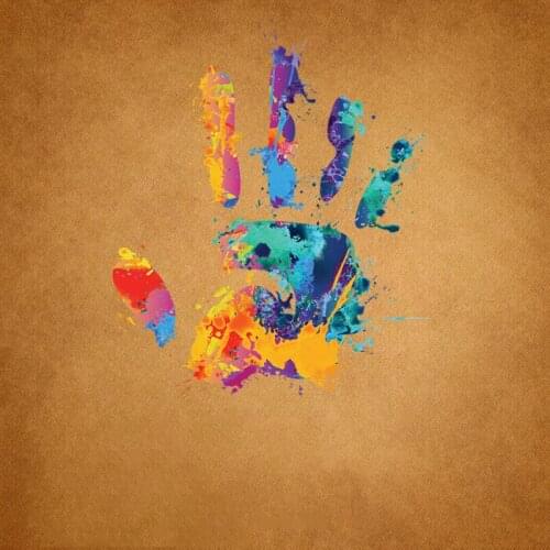 Creative graffiti palm pattern. Fashion logo badge printed on clothes. Iron heat transfer sticker on women’s T-shirts