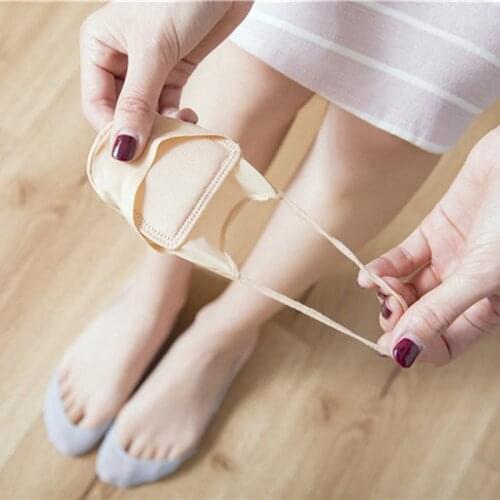 No Show Invisible Sling Socks Antiskid Liner Half Feet Hosiery Women Sexy Ice silk Beathable Non-Slip High heels Boat Sock