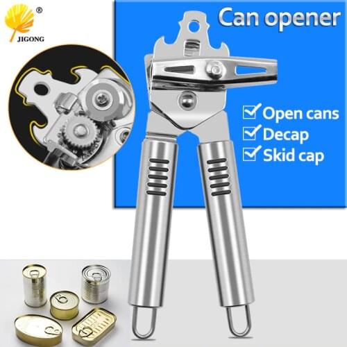 Stainless Steel Manual Can Opener Professional Effortless Openers with Turn Knob Household Kitchen Useful Tools