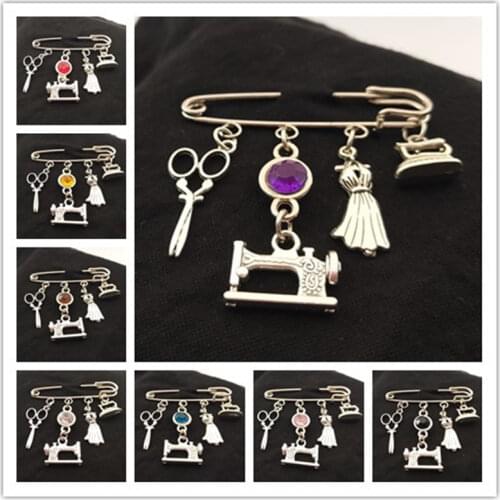 Sewing machine pins, tailor pins, scissors pins charm Dres s Elegant pins