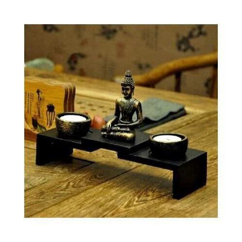 Thai upscale Chinese Zen Buddhist statues candlestick holder candlestick incense censer decorations