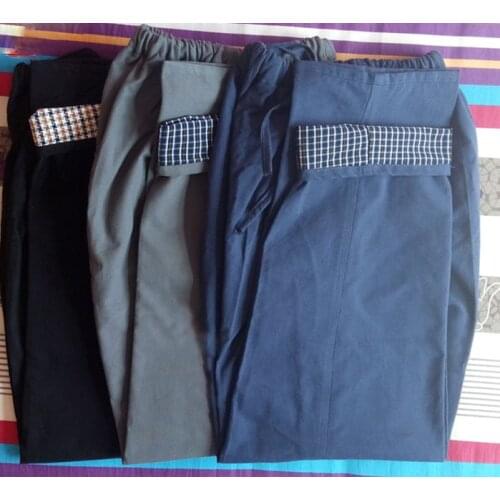 Unisex high quality Spring&Autumn/winter Chinese wind pure cotton tai chi pants kung fu martial arts trousers blue/gray/black