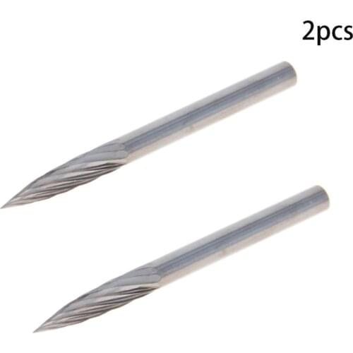 Utoolmart New Model 15/16/17 Rotary File Tungsten Steel Alloy Cone Grinding Head Milling Head Wood Carving Double-cut 1~2pcs