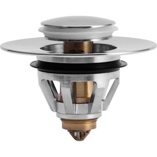 Zezzo Bounce Core Pop-up Drain Filter Bathroom Stainless Steel Bounce Core Push-type Hair Stopper Basin Pop-up Drain Filter