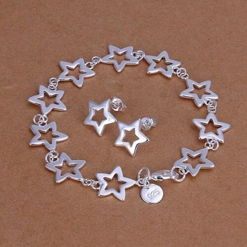 S146 Wholesale, free shipping jewelry set, fashion jewelry set Stars Link Earrings Bracelet Jewelry Set