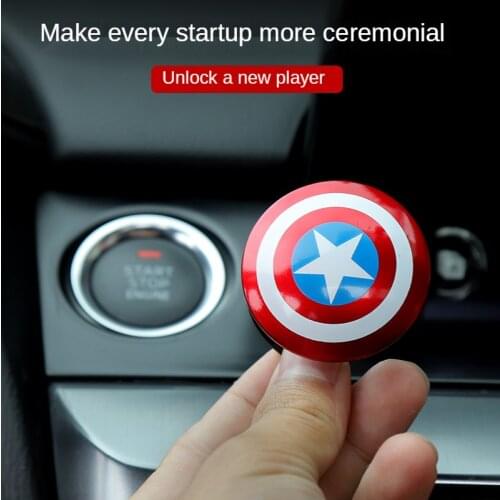 Captain Usa One Button Start Protection Cover Decoration Paste Decoration Ring Button Decoration Cover Automobile Interior Decor