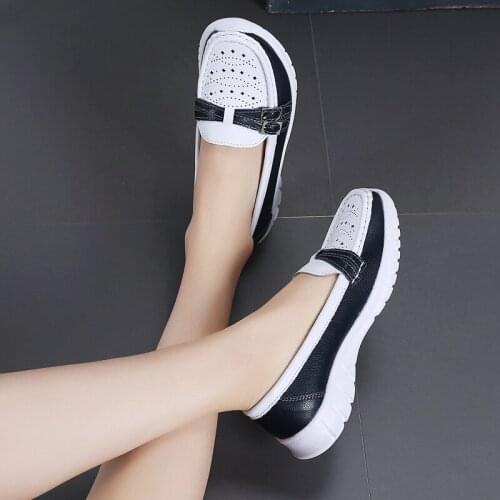 2020 Autumn Women Flats Leather Shoes Slip On Ballet Flats Ballerines Flats Woman Flat Loafers Walking Shoes