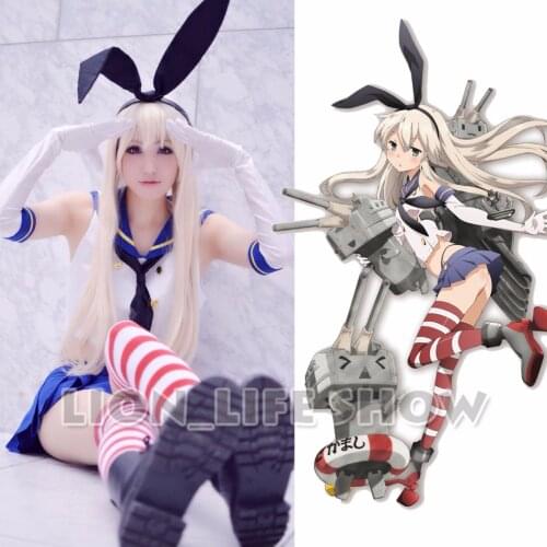 Biamoxer Women Kantai Collection Shimakaze Sailor Uniform Cosplay Costume Dress Outfit