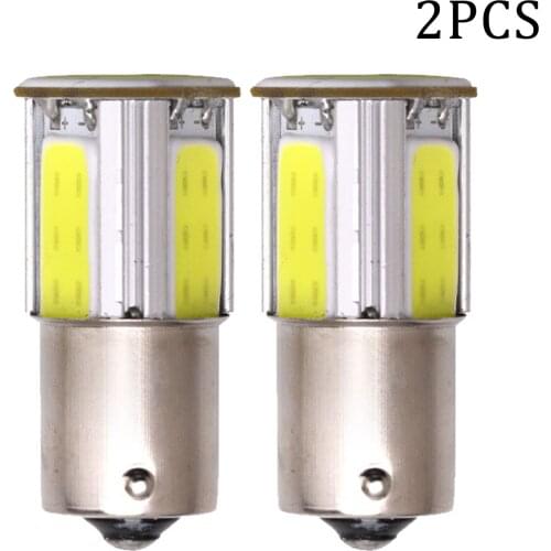 2 Pcs 1156/1157 Led COB Car Brake Light White Car Bulbs Rear Turn Signal Lamp Parking 12V 6W Super Bright