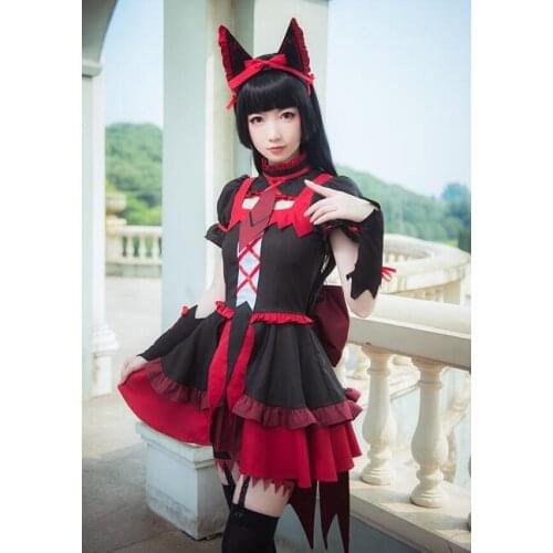 2016 Gate Jieitai Kanochi nite Kaku Tatakaeri Mokyuri Unfiorms Cosplay Dress With Wig