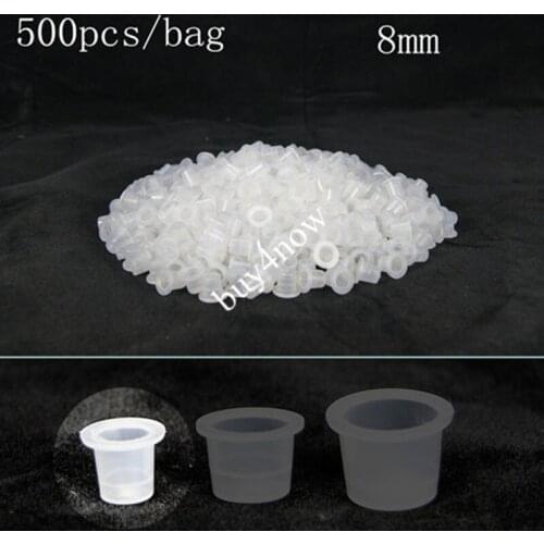 500PCS/LOT Small Size 8MM White plastic Tattoo Ink cups For Tattoo Gun Needle Ink Tips Grips Kits Supply tattoo acessories