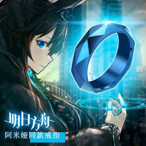 Anime Game Arknights Amiya Finger Ring Necklace Men Women Pendant Adjustable Ring Take Photo Props Birhday Gifts Cosplay