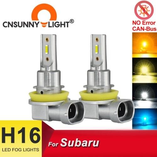 CNSUNNYLIGHT B1 H16 H11 H8 LED Car Fog Light 24W 2400Lm 1900K Amber 6000K White 8000K Auto DRL Lamp CANBus Fog Bulbs for Subaru