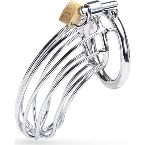 Stainless Steel Small Chastity Men Cage Metal Large Cock Cage Lock Sleeve For Penis Ring Male Bdsm Bandage Sex Toys for Men