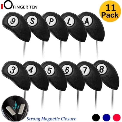 New Magnetic Closure Golf Head Covers Iron Set 11 Pcs or 9 Pcs No.On Both Sides for Right & Left Handed Golfer