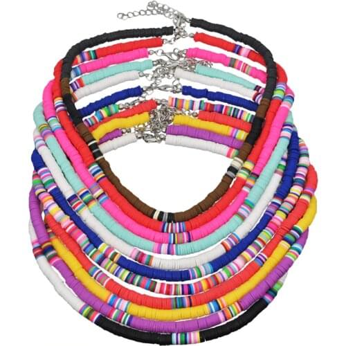 2020 Multi Layer Choker Silicone Ceramic Necklace Boho Bohemian Rubber Necklace Beach Ethnic Girl DIY Handmade Jewelry ожерелье