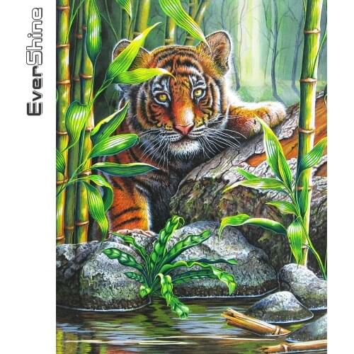 Evershine 5D Diamond Embroidery Tiger DIY New Arrival Hobby Diamond Painting Animal Full Square Drill Mosaic Art Decor For Home