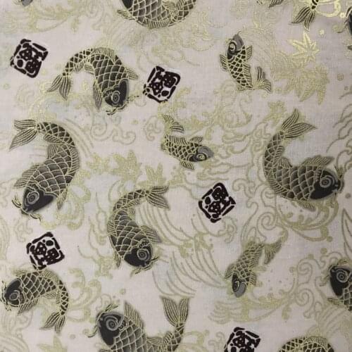 Cotton and wind cloth, koi three-color spot, suitable for clothing, pencil bags, accessories, furoshiki, etc