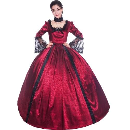 Marie Antoinette Royal Queen Satin Belle Period Dress Ball Gown Reenactment Theater CostumeMens Renaissance Costumes