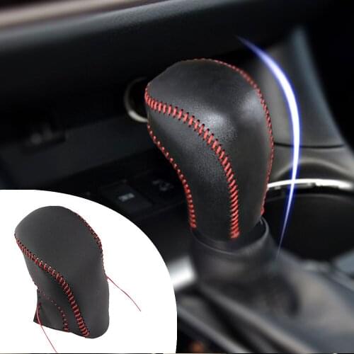 Muchkey Leather Gear Knob Stick Covers AT For Toyota Highlander 2015 2016 2017 2018 Non-slip Automatic Shifter