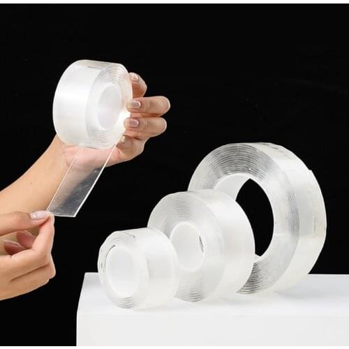 2MM Nano Tape 3M Double Sided Tape Self adhesive Reusable Washable Waterproof Wall Sticker Home Improvement 1M/2M/3M Strong Tape