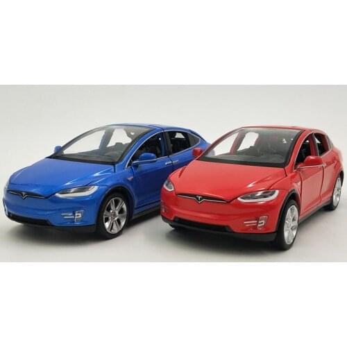 1:32 MODEL X 90D Six-open Simulation Alloy Car Model Pull Back Sound and Light Toy Car Collection Toys Gifts Show