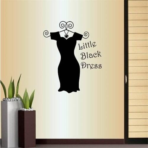 Wall Vinyl Decal Home decoration Little Black Dress Words Lettering Shopping Girls room Woman Style Vinyl Sticker decor q213