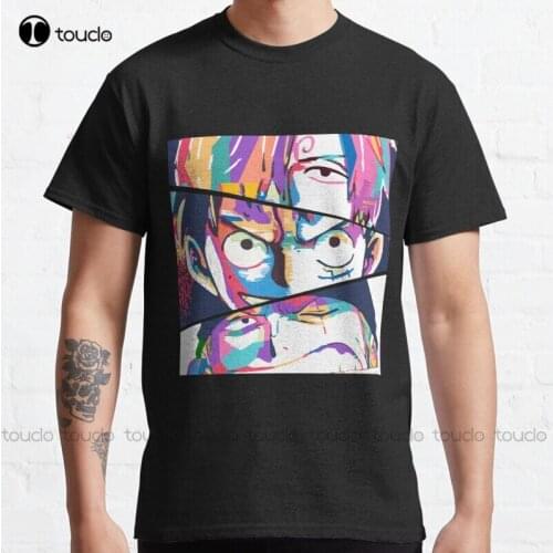 New Sanji Luffy Zoro Classic T-Shirt Cotton Tee Shirt S-5Xl Unisex school shirts