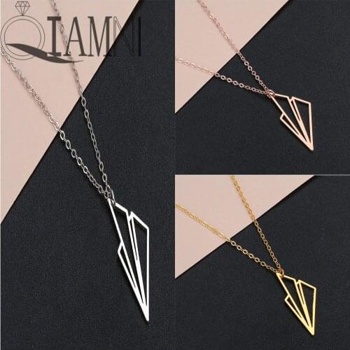 QIAMNI Origami Paper Aircraft Airplane Pendant Necklaces for Women Paper Plane Aircraft Choker Necklace Jewelry Gift Collier