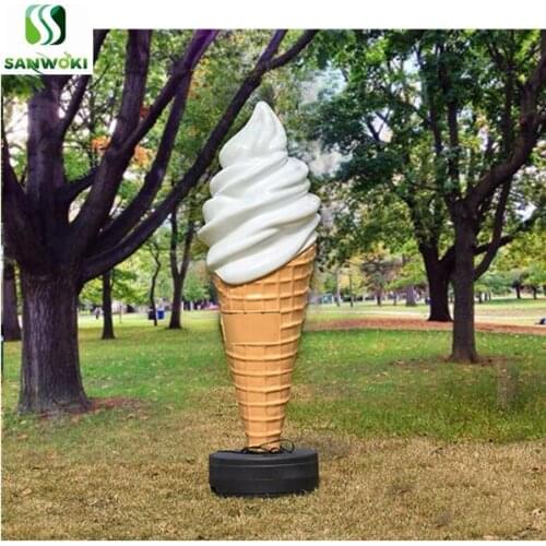 Plastic 1.5m LED lighting ice-cream ice cream cone light model for advertising used outdoor ice cream Decoration lamp