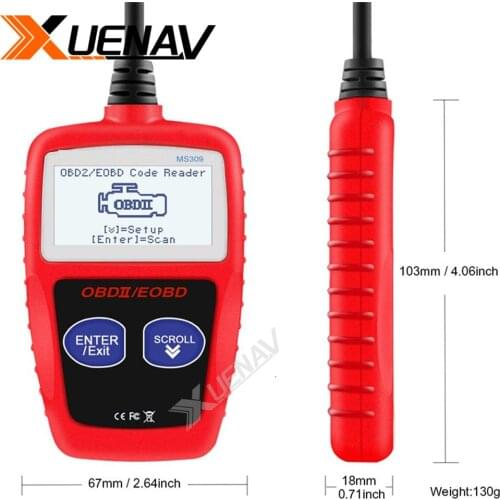 MS309 OBDII Code Reader MS 309 Code Scanner High Quality ms309 Diagnostic Tool for Multibrand Cars in Stock Auto Diagnostic Tool