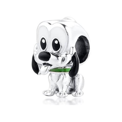 Silver bead Baby Dog Pluto Charm Fits Original Charms Silver Bracelets For Woman DIY Beads kralen voor sieraden maken
