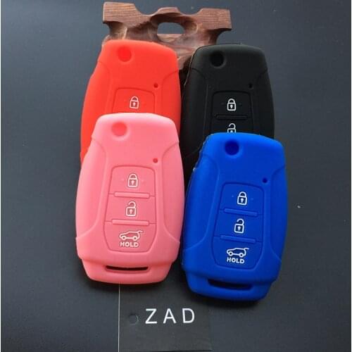 ZAD Silicone rubber car Key Case cover for SSANGYONG Tivolan Actyon KYRON REXTON Korando 3 button key-styling set protect shell