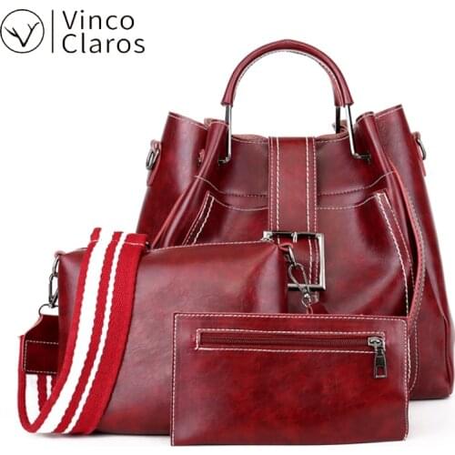 Large Capacity Top-handle Bag Leather Women Shoulder Crossbody Bags Purses and Handbags Luxury Designer Lady Bag Set Sac A Main