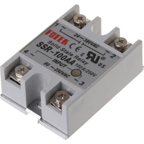 24V-380V SSR-100AA 100A DC-AC Solid State Relay Module Temperature Controller