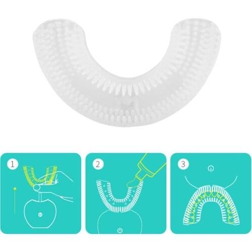 Smart 360 Degrees Automatic Sonic Electric Kids Toothbrush U Shaped Head with Music for Children Ultrasonic Mouthpiece Brush