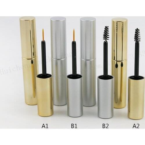 Top Quality Portable 8ml Empty Gold Silver Mascara Tube Eyelash Vial Liquid Bottle Container 8cc Eyeliner Make Up Tube 5pcs