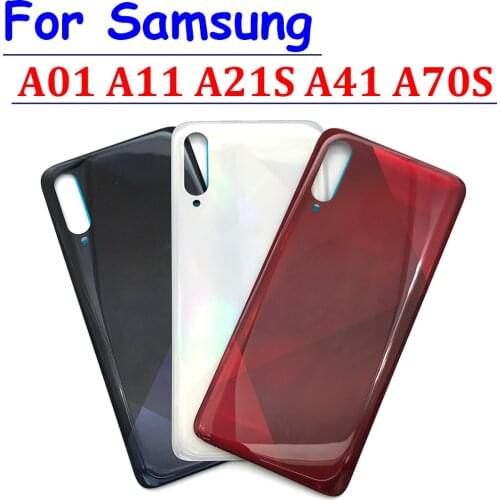 Back Glass Rear Cover For Samsung Galaxy A01 A11 A21S A41 A70S Battery Door Housing Battery back cover With STICKER Adhesive