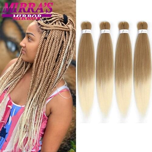 Mirras Mirror 26 Inch Jumbo Braid 10Pcs Synthetic Braiding Hair Ombre Jumbo Hair Extension For Women DIY Hair Braids Pink Blond